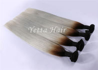 Two Tone Colour Peruwiański Human Hair Extensions Ombre z Grey Straight