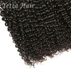 Kinky Curl Indian Human Hair Extensions Natural Black Without Chemical