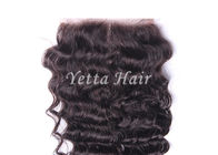 Klasy 7A głębokie Wave Human Hair Lace Zamknięcie / Middle Parting Closure Real Hair