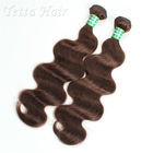 Dark Brown Real Body Wave Human Hair Weave, Natural Remy Curly Hair Extensions