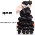 Luźna fala Virgin Peruvian Human Hair Weave Luźne kręcone wiązki włosów 1B