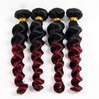 Naturalne czerwone przedłużanie włosów ludzkich Ombre 1B / 99J Loose Wave Hair 10 &quot;-30&quot;