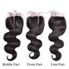 Free Middle 3 Część Lace Top Zamknięcie 120% brazylijski Virgin Hair Ciało Fala zamknięcia