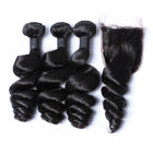Real Remy 8A Malezyjski przedłużanie włosów Natural Black For Women Curly Hair