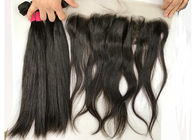 Dziewczęce proste peruwiańskie sploty włosów ludzkich / naturalne przedłużanie włosów czarnych