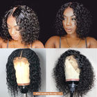 Naturalne kręcone włosy z krótkimi przednimi koronkami Ludzkie peruki dla afrykańskich Amerykanów