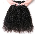 Czarny kolor malezyjski kręcone wiązki włosów z zamknięciem 100 gramów / szt
