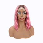 Koronkowe peruki z ludzkich włosów z podwójnym wątkiem 13 x 4,5 fali 1b / różowy kolor