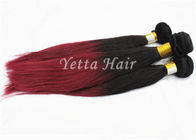 Rozszerzenia Ciemnych Czerwonych Ludzkich Włosów, Silky Straight Real Hair Ombre Extensions