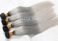 Silver Grey Ombre Human Hair Extensions Nieprzetworzone Proste dziewicze włosy