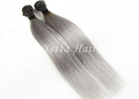 Two Tone Colour Peruwiański Human Hair Extensions Ombre z Grey Straight