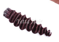 Dostosowane Dark Red Virgin Human Hair Extensions Loose Wave With Soft