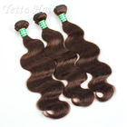 Dark Brown Real Body Wave Human Hair Weave, Natural Remy Curly Hair Extensions