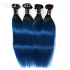 Prosto peruwiański Dark Roots Blue Ombre Human Hair Extensions Colorful Hair