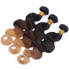 12 cali 100% brazylijski dziewiczy włosy z zamknięciem środkowy część / kolorowe ombre przedłużanie włosów
