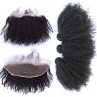Mongolski Dziewiczy Ludzki Włos Klip W Rozszerzeniach / Afro Kinky Curly Bundles Frontal