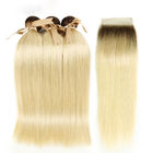 1b / 613 Brazylijskie wiązki do prostowania włosów z zamknięciem Złoty kolor